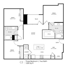 Three Bedroom Two Bathroom 7212 floor plan